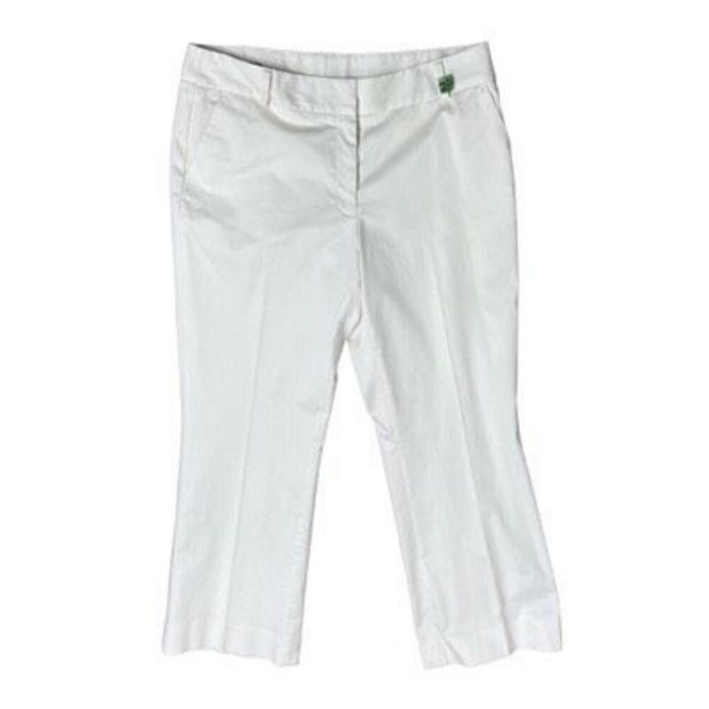 Barry Bricken Bbzipper 12 Ivory Slacks Pants Lined Vintage Y2K Mid Rise Wide Leg